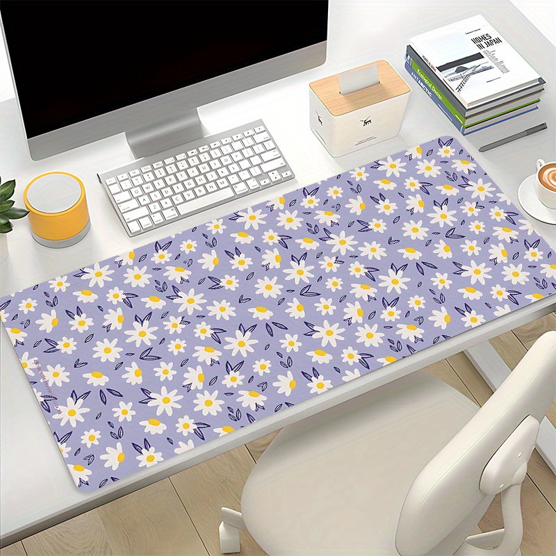 

Purple Flower Large Mouse Pad Floral Daisy Computer Hd Desk Mat Keyboard Pad Natural Rubber Non-slip Office Mousepad Table Accessories As Gift For Boyfriend/girlfriend Size35.4x15.7in