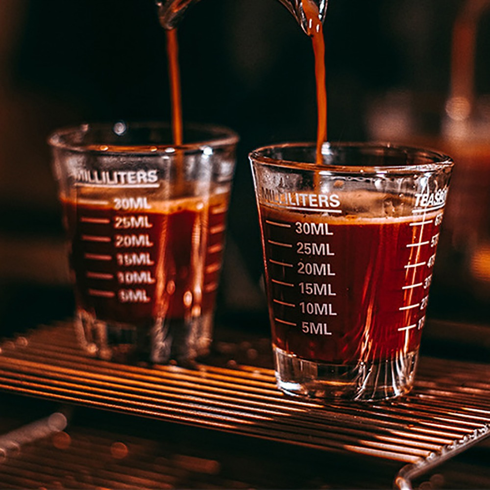 

2pcs Transparent Graduated Cups, Espresso Coffee Cup, Glass Cup, For Bar And Coffee Shop