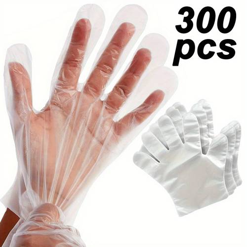 300 600pcs disposable transparent gloves suitable for outdoor activities and cleaning work