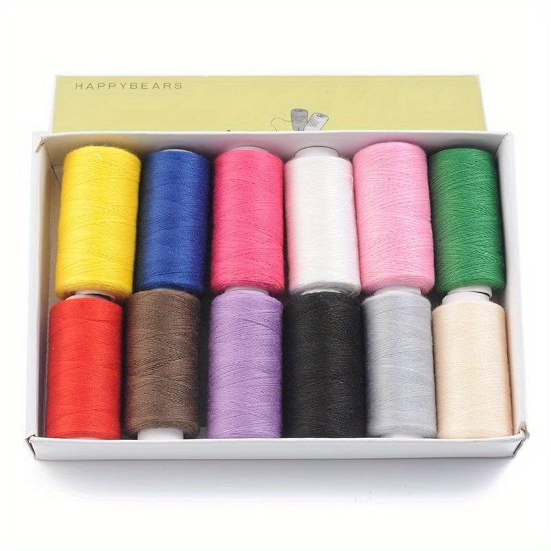 

12colors/set Sewing Thread Set Small Thread Roll Colorful Thread Sewing Machine Thread Embroidery Thread