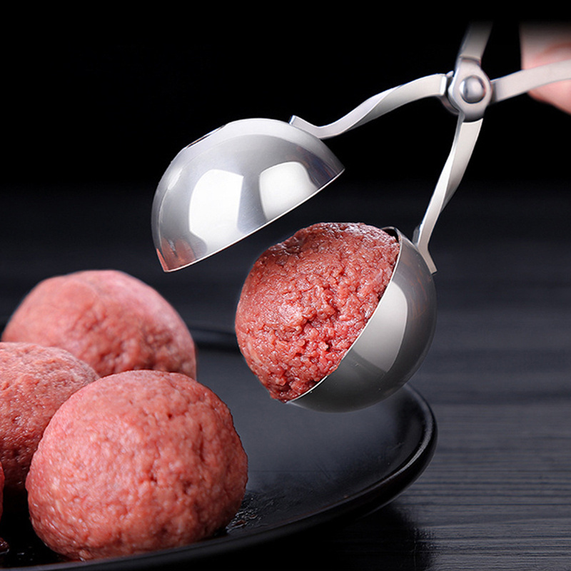 

1pc Meat Ballers, Stainless Steel Non-stick Meatball Maker, Tongs, Cake Pop Meatball Maker Ice Tongs, Cookie Dough Scoop For Kitchen