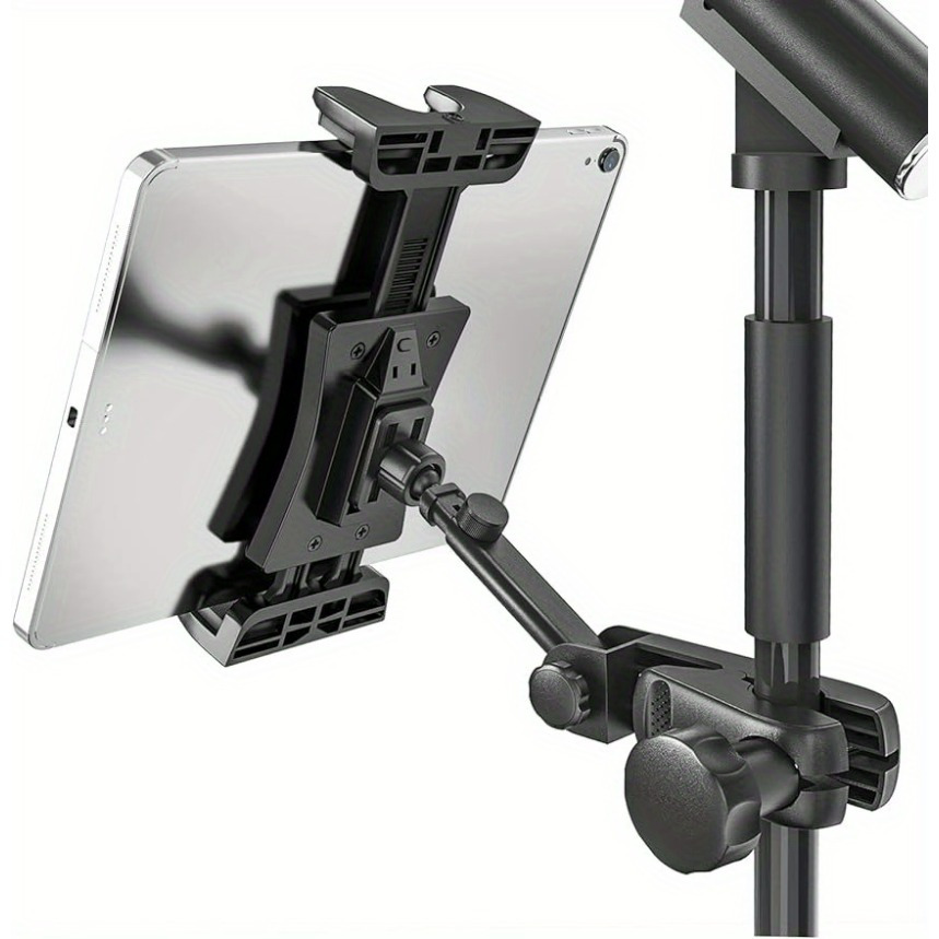 E-shop Tablet-Halterung für Mikrofonständer, Mikrofon-Musikständer Tablet-Halterung für iPad, Smartphone Tablet Mikrofonständer-Halterung für Noten,