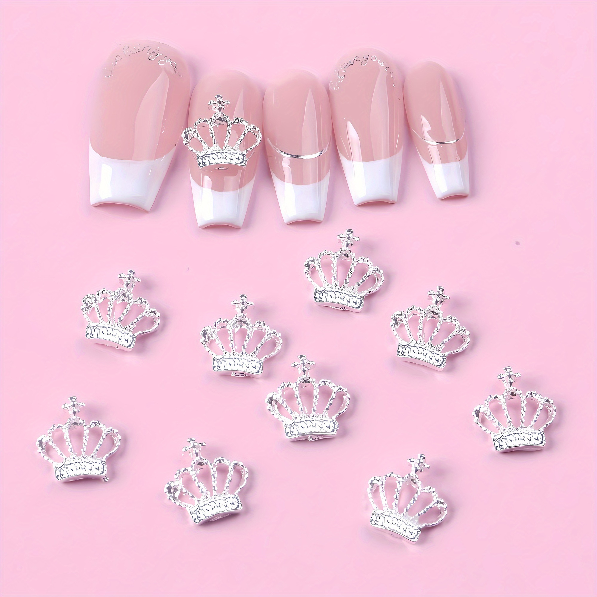 

10pcs Alloy Crown Nail Charms, Nail Art Accessories, Nail Art Supplies For Women And Girls, Nail Art Jewelry