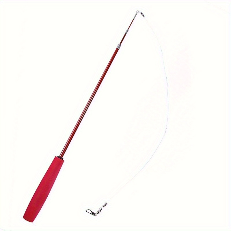 Image of 3-section Telescopic Cat Toy Fishing Rod | Feather Replacement Head, Polyethylene Material, Suitable For All Breed Sizes, Without Battery