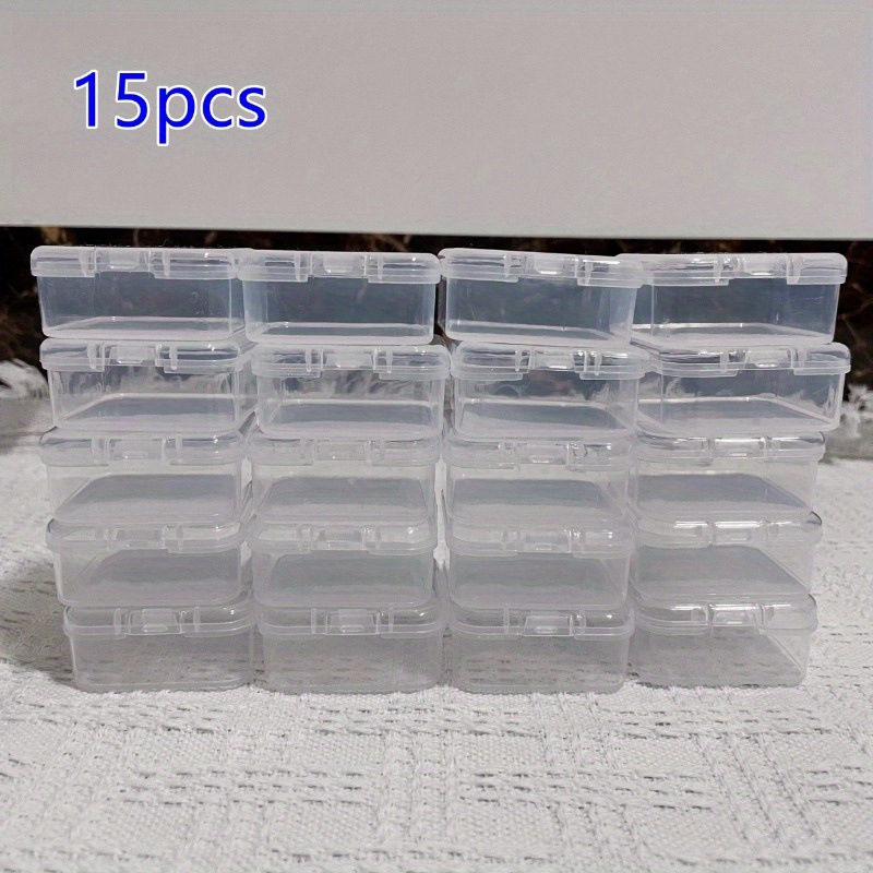 

15pcs Clear Plastic Container For , Sequins, And Jewelry - Portable And For Small