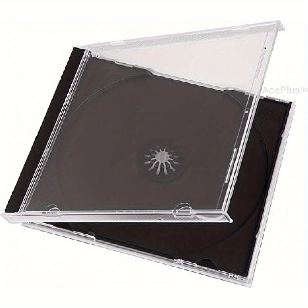 

10pcs 10.4mm/0.4in Standard Single Transparent Cd Gemstone Box With Assembled Black Tray