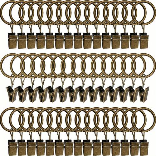 10/20pcs anneaux de rideau en métal avec clips, clips dattache de rideau, clips de rideau avec anneaux, anneaux de rideau adaptés à un diamètre de 5/8 pouces pour tringle de rideau