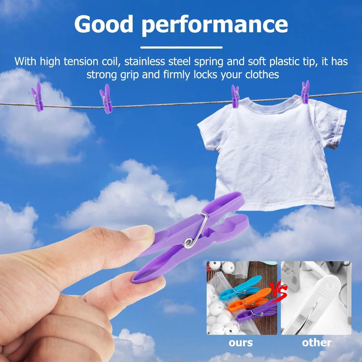 24pcs clothes pegs for     washing pegs clothespin soft plastic clothes clips home laundry pegs windproof clothes pins details 7