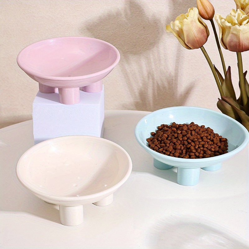 

Elevated Plastic Cat Bowl With Stand, High Foot Cat Food Bowl Water Drinking Basin For Neck Protection