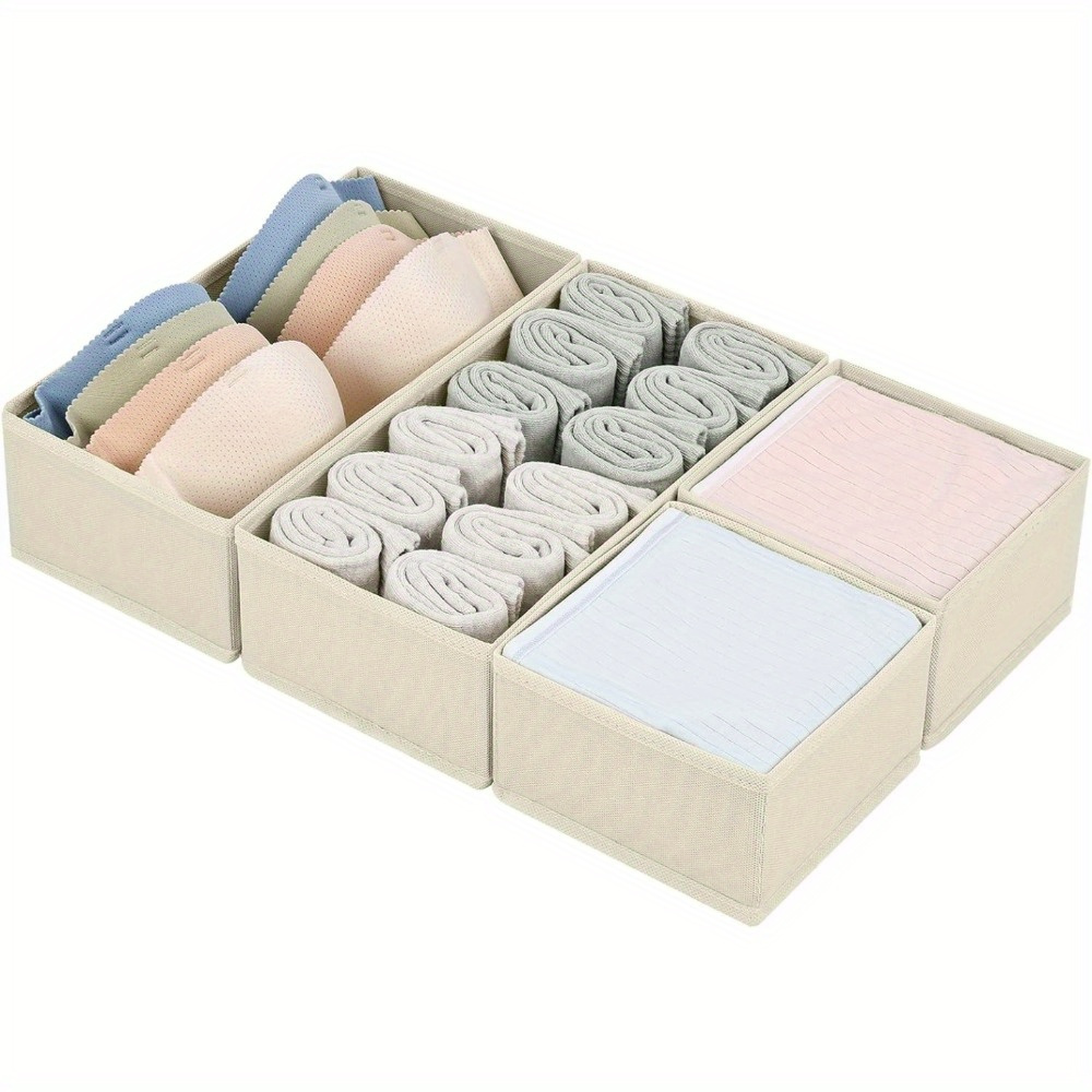 

4pcs/set Drawer Organizers For Clothing, Fabric Closet Storage Solution, Dresser Dividers Ideal For Socks, Belts, Ties