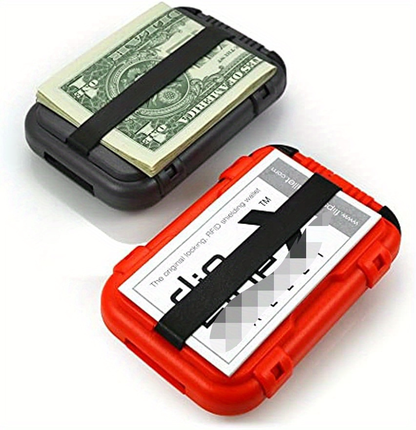 1 pieza, Billetera de moda simple con bloqueo RFID, delgada y ultradelgada para hombres