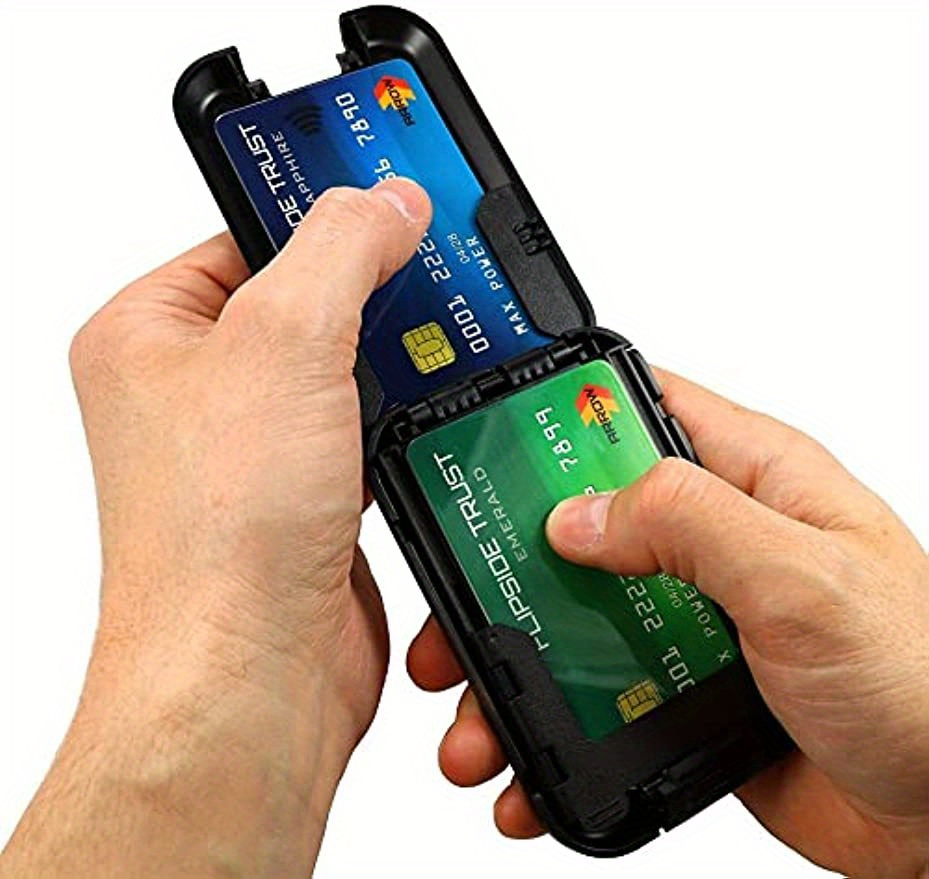 1 pieza, Billetera de moda simple con bloqueo RFID, delgada y ultradelgada para hombres