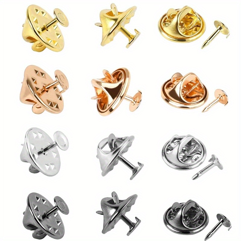 

50 Sets Metal Butterfly Clutch Clips With Stud Kits For Jewelry Making Tie Brooch Pin Badge Back Replacements Accessories