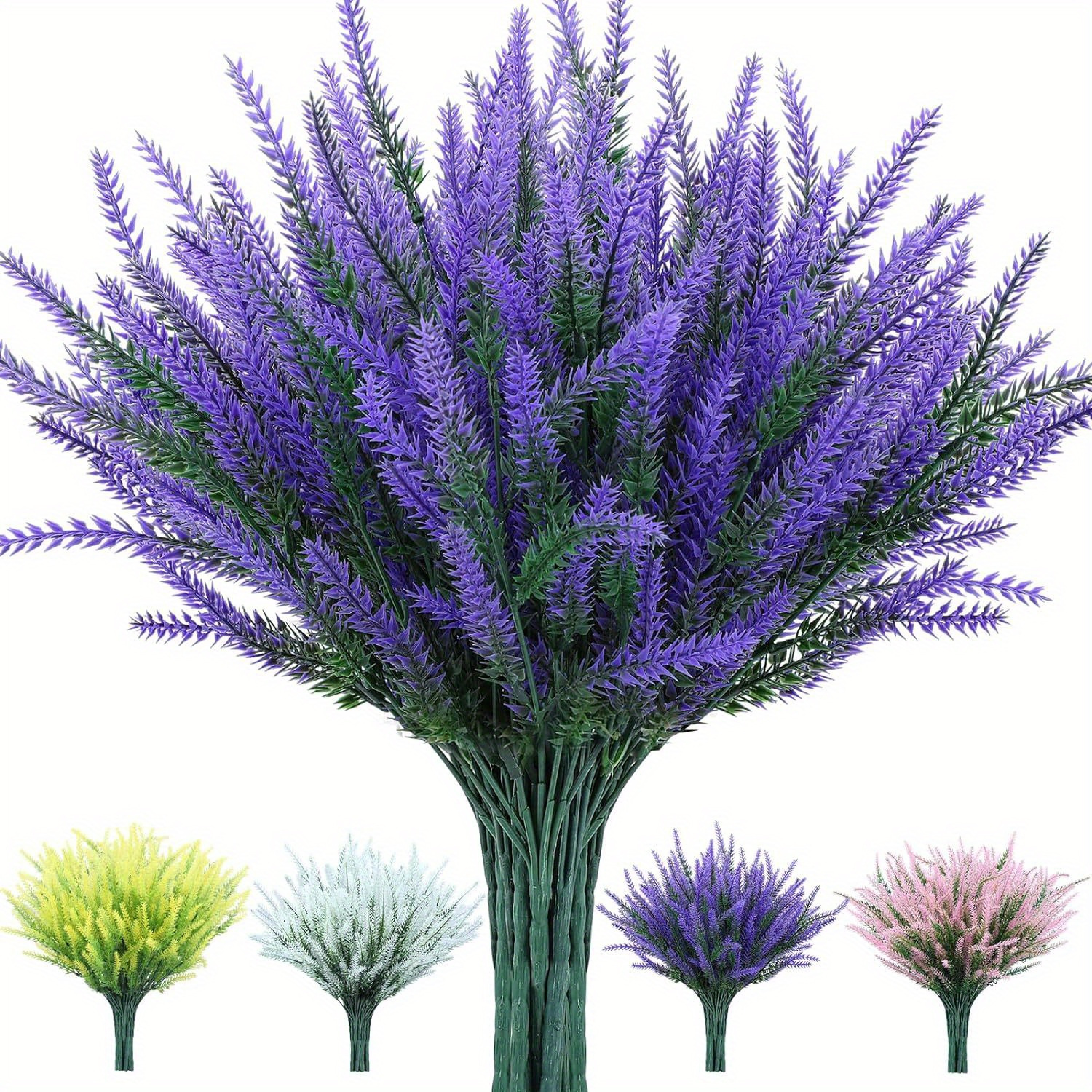 

12pcs Artificial Lavender Bouquets, Fake Flowers For Outdoor Wedding, Garden, Home Decor, Table Centerpieces Decor, Spring Summer Decor