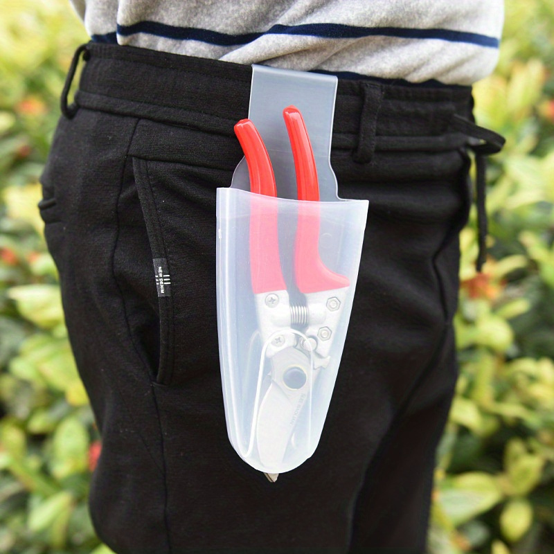 TEMU 1pc Garden Scissors Holder, Transparent Waist Pouch, Portable Tool Belt Clip For Pruning & Harvesting, Durable Plastic