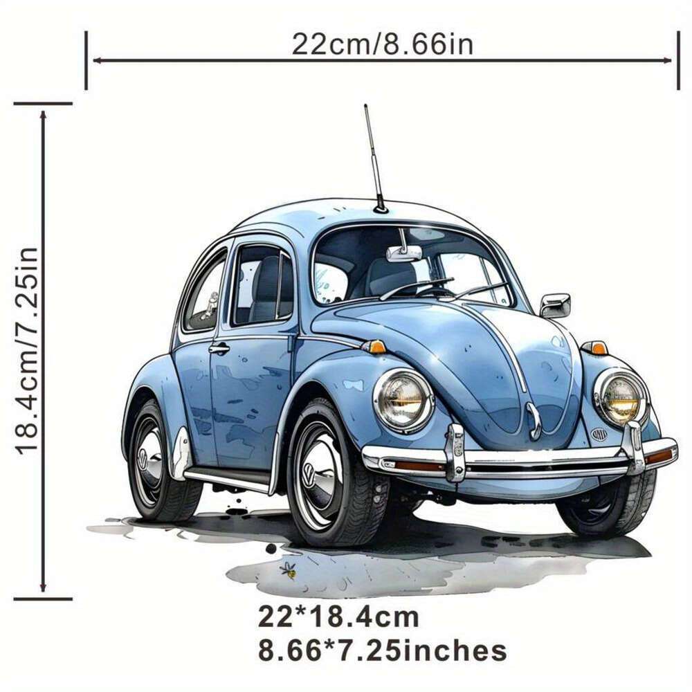Blue Vintage Car Men's Heat Transfer Stickers, Suitable For T-shirts, Clothing, Pillows, And Hoodies.