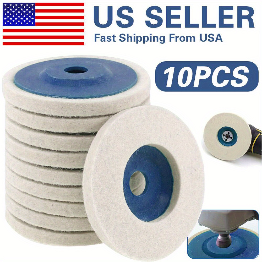 

10pcs 4'' Wool Polishing Wheels Pads Felt Polishing Finishing Wheels Disc