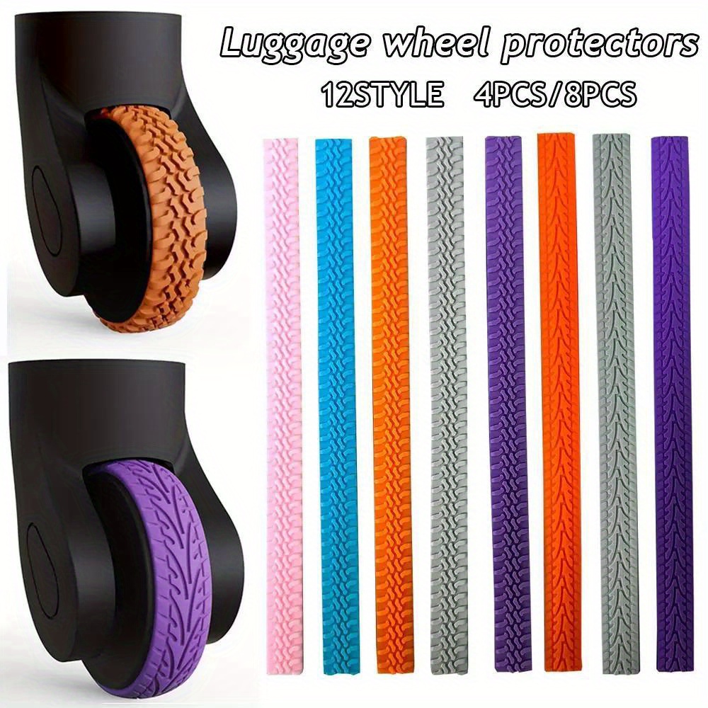 

4pcs Luggage Wheels Protector Silicone Wheels Caster, Non-slip Luggage Suitcase Reduce Noise Wheels Cover Accessories