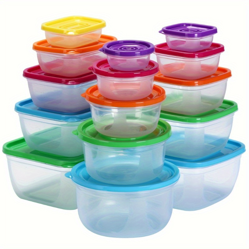 

5pcs/set, Plastic Fresh-keeping Box, Round Transparent Storage Box With Cover, Household Refrigerator Food Storage Box, Microwave Oven Safe Large Capacity Container, Kitchen Supplies