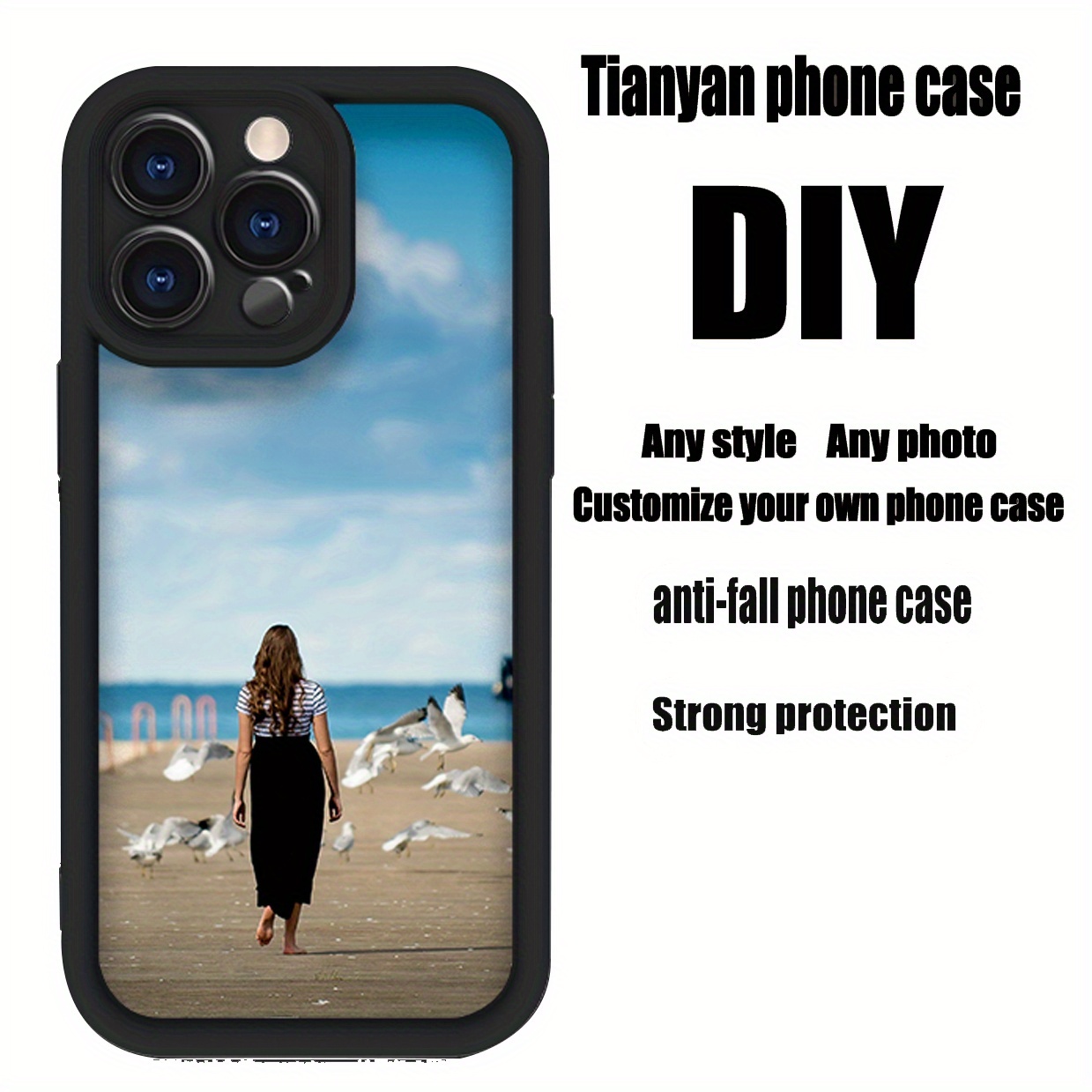 

2024new Tianyan Phone Case Diy Silicone Anti-fall Phone Case Suitable For Xs Xr X 7 8 11 12 13 14 15 Promax, Couple Gift, Photo Phone Case, Custom Phone Cases