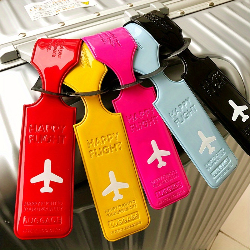 

5pcs Creative Plane Pattern Baggage Tags, Travel Accessories, Luggage Tag Suitcase Tag, Id Address Label, Airplane Boarding Tag, Travel Carrying Identification Tag
