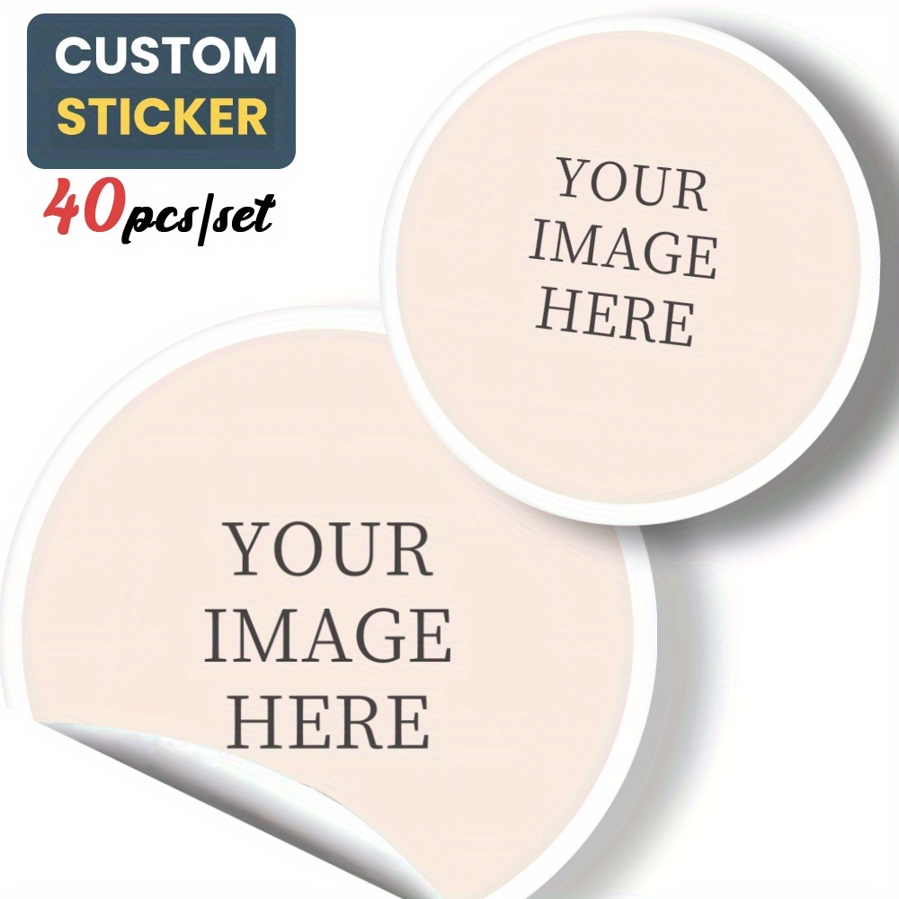 

40pcs/set 4.5cm Custom Photo Stickers Customized Photo Personalized Stickers Custom Favor Stickers Labels For Your Family, Friends, And Pets Logo For Birthday Wedding Baking Gift