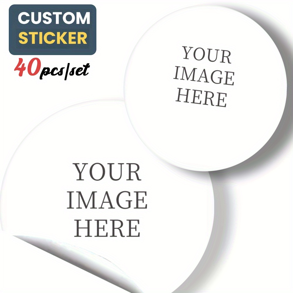 

40pcs/set 4.5cm Custom Photo Stickers Customized Photo Personalized Stickers Custom Favor Stickers Labels For Your Family, Friends, And Pets Logo For Birthday Wedding Baking Gift