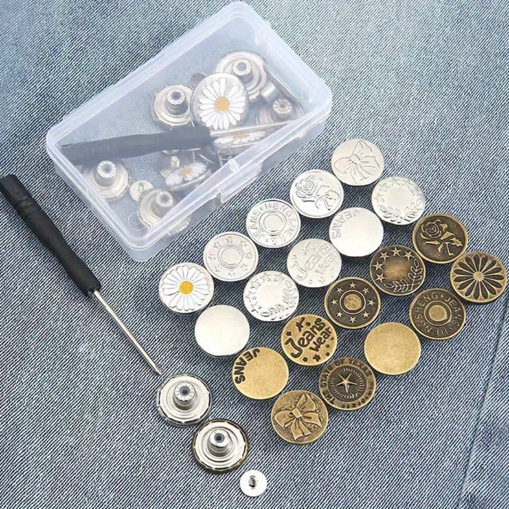 

20pcs/40pcs, Boutons pour jeans, réglables et détachables, pas besoin de coudre, ajustez la taille pour fixer les accessoires de boutons