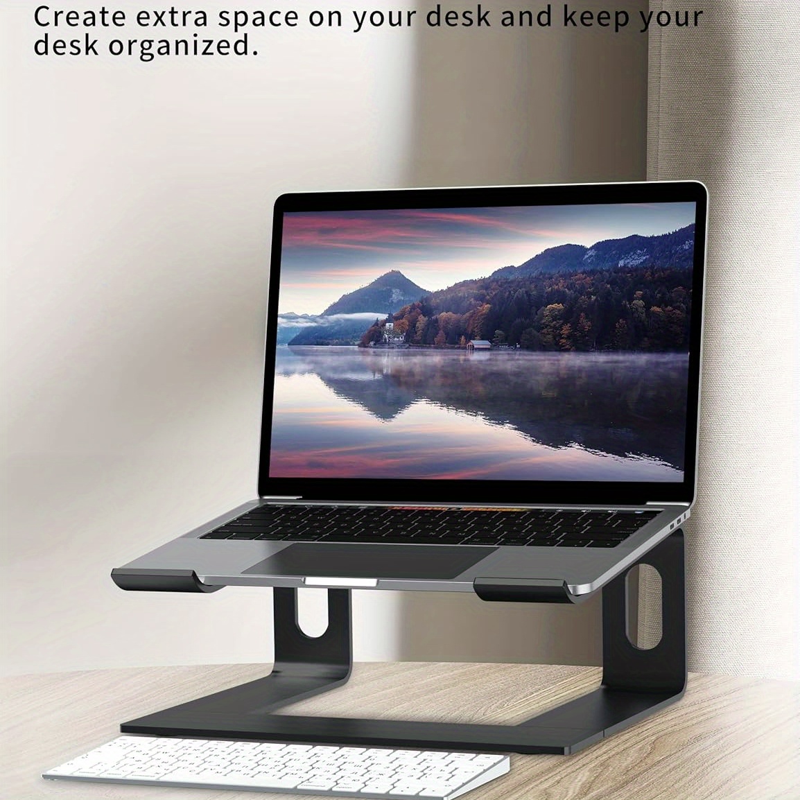 

1pc Laptop Stand For Desk, Aluminum Computer Riser, Ergonomic Notebook Holder, Detachable Metal Laptops , Pc Cooling Mount Support 10 To 15.6 Inches Notebook