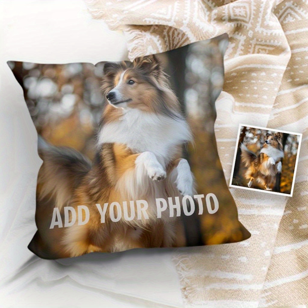 personalized   memorial pillowcase soft polyester blend dual sided custom photo print sofa cover only pillow not included details 1