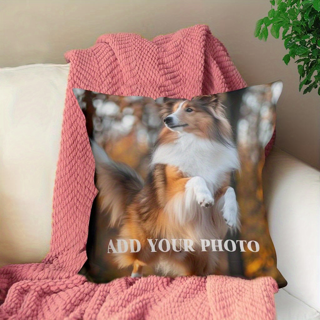 personalized   memorial pillowcase soft polyester blend dual sided custom photo print sofa cover only pillow not included details 4