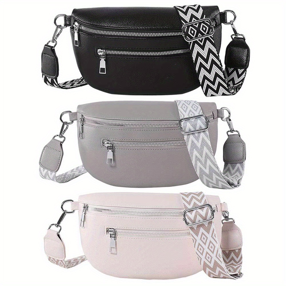

Women Casual Waist Bag, Pu Leather Retro Fanny Pack, Multi-pocket Travel Outdoor Chest Bag