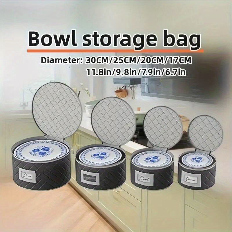 

4pcs/set Polyester Dinnerware Storage Bags, Chinese New Year Organizer For Cups, Plates, Bowls, Zipper Bags, Home Organization & Storage Accessories, Kitchen Essentials