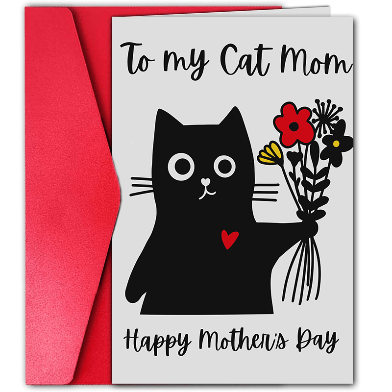 

1pc, Mother's Day Greeting Card, Fun And Creative, For Family And Day From The Cat, Small Business Supplies, Thank You Cards, Birthday Gift, Cards, Unusual Items, Gift Cards