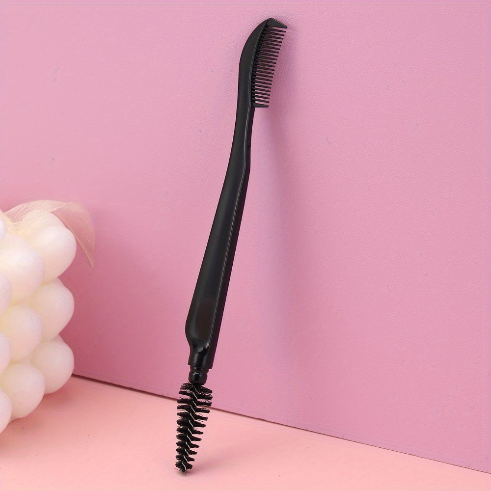 

2-in-1 Eyebrow & Lash Brush - Dual-ended, Nylon For Types, Fragrance-free, Portable Design