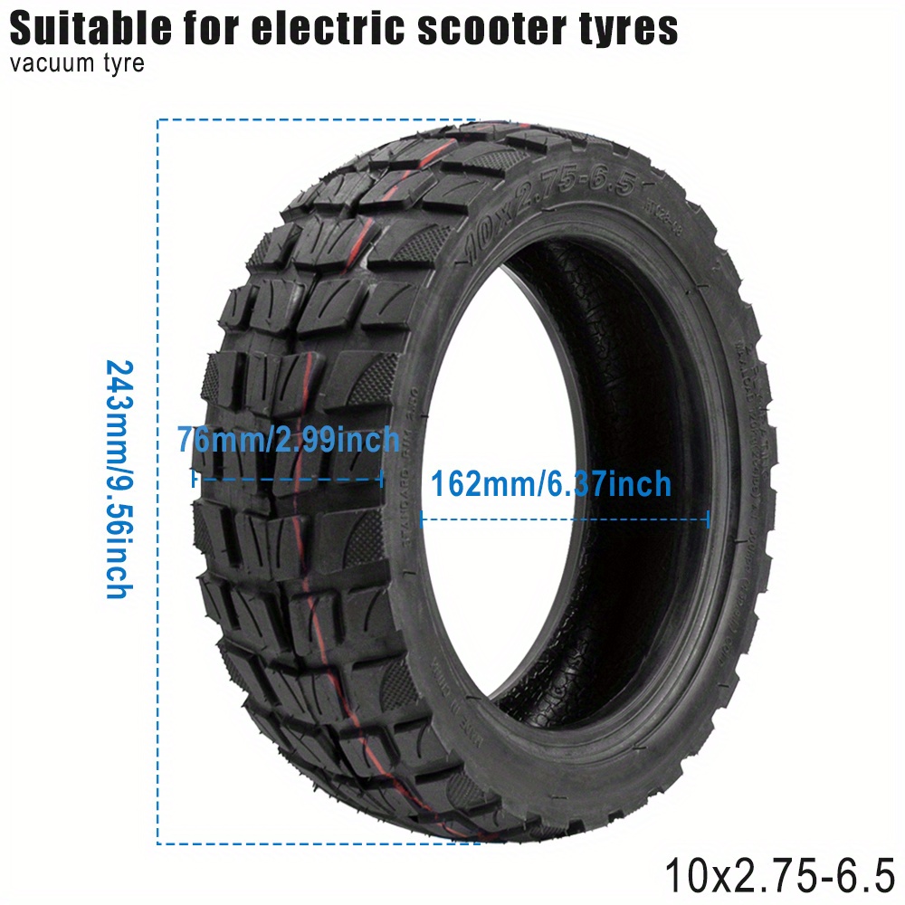 

10x2.75-6.5 Scooter Vacuum Tire, 10inch Tubeless Off-road Tires For Electric Scooter, Rubber Tyre Accessories, Electric Scooter Off-road Tires 10x2.75-6.5 Scooter Tire Rubber Tires