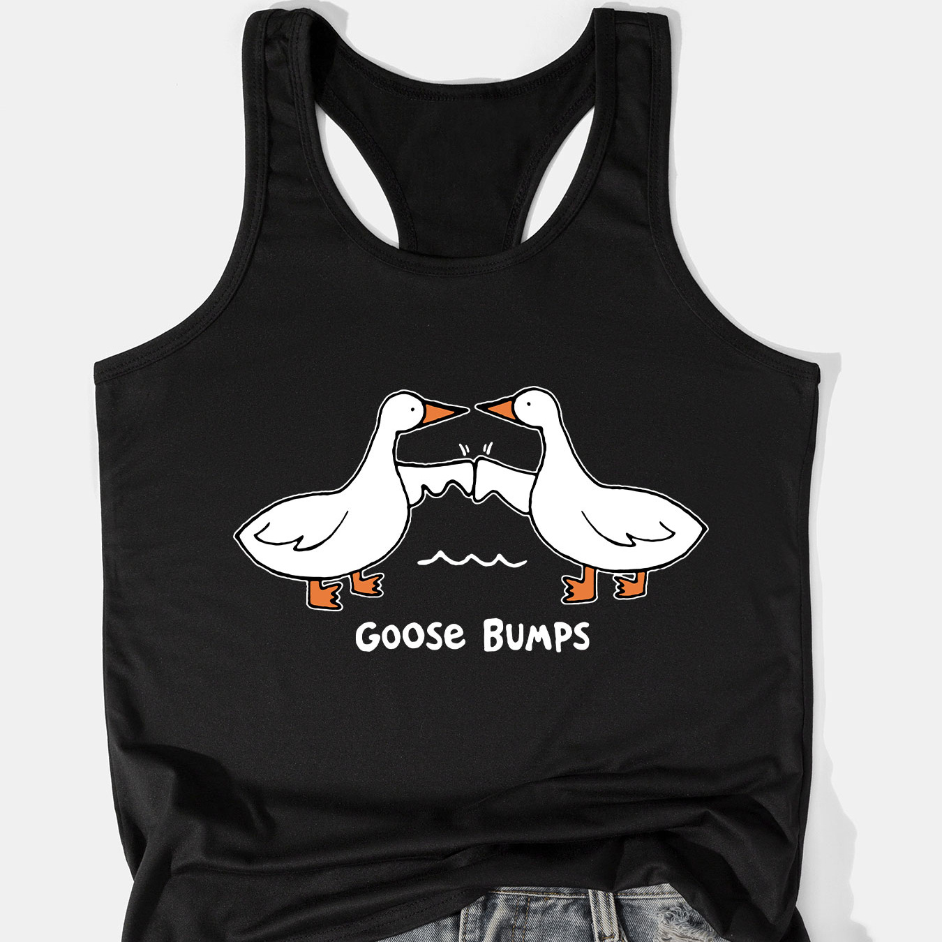

Duck Print Crew Neck Tank Top, Casual Sleeveless Tank Top For Summer, Women's Clothing