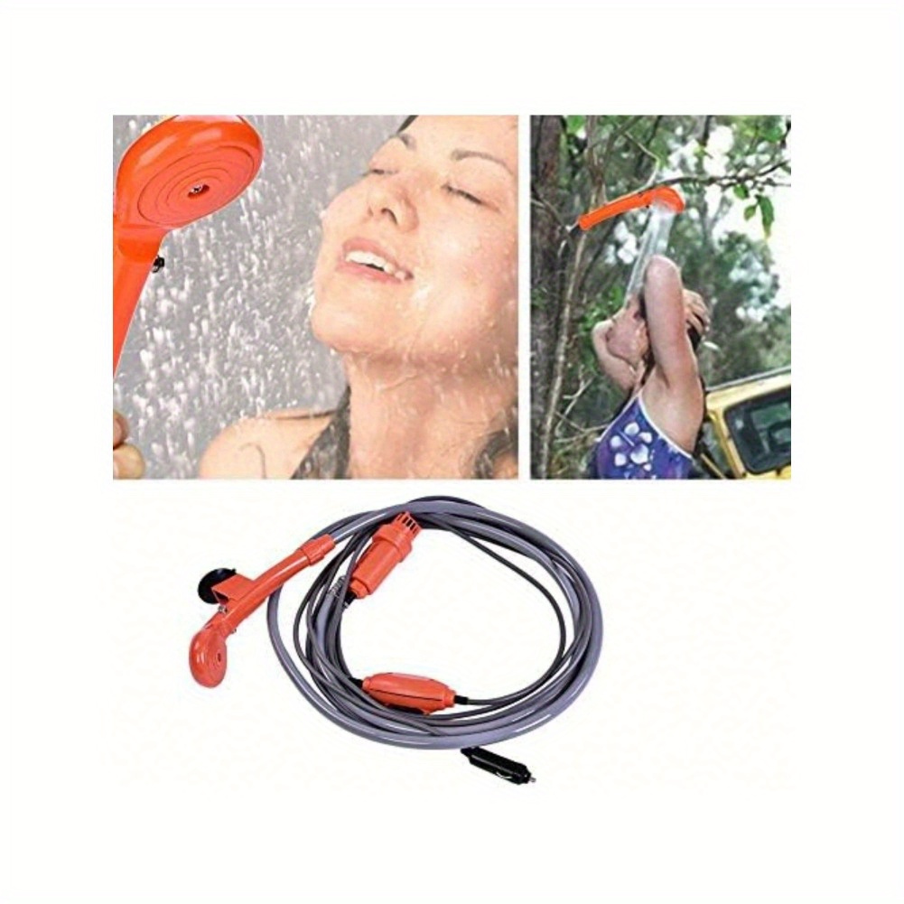 

Douche de camping portable pour l'extérieur, kit de douche portable pour véhicule 12V pour le camping et les voyages avec prise de voiture