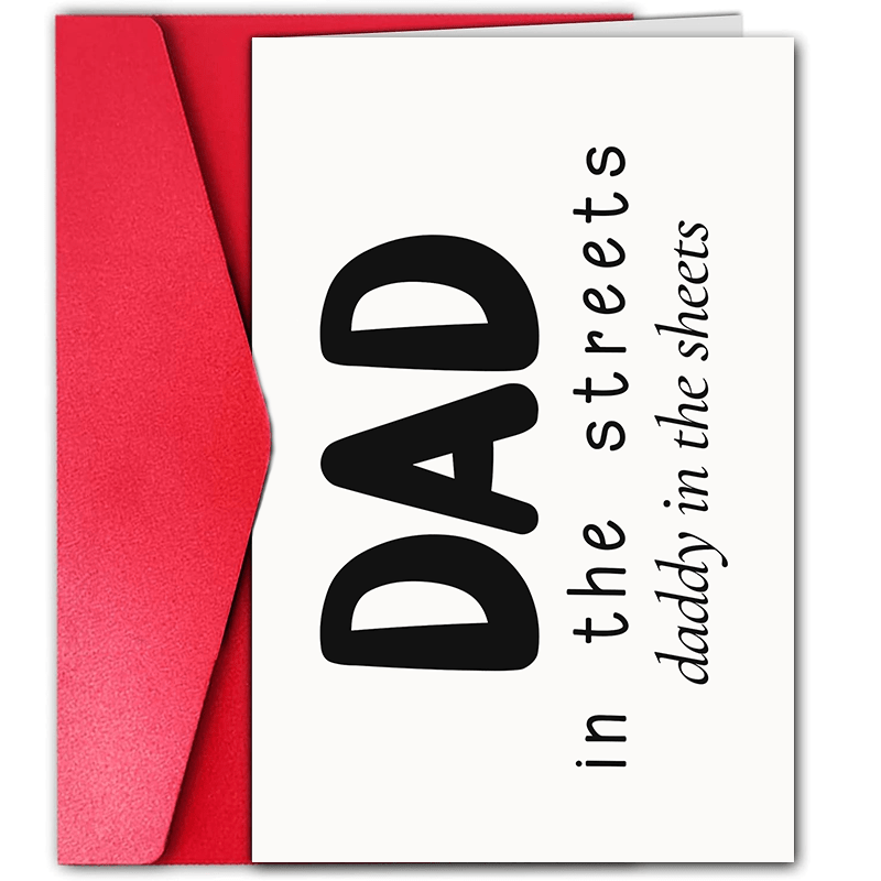 

1pc Funny Father's Day Card, Creative Text Pattern Greeting Card, Best Gift For Dad