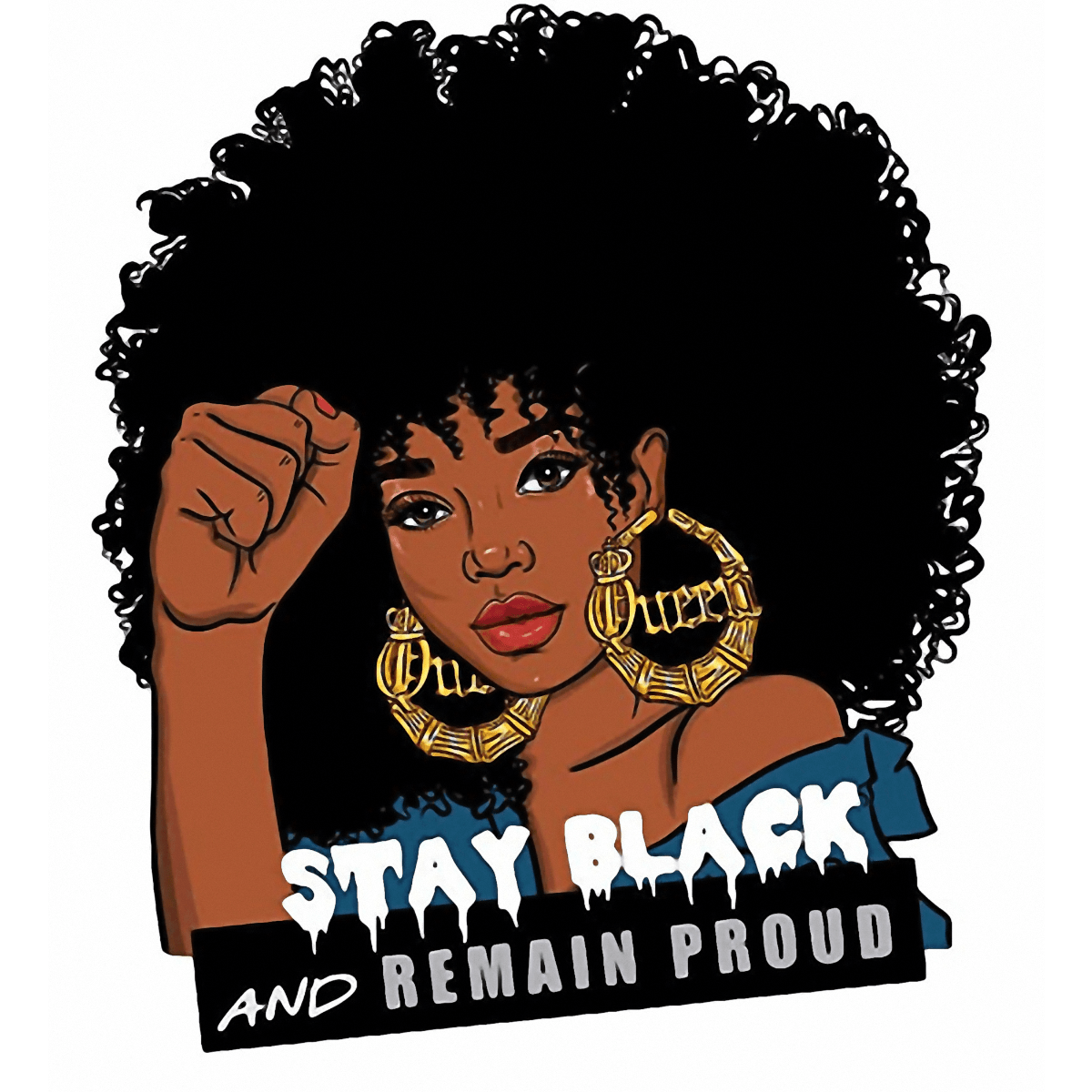 

2-pack Afrosheen Vinyl Heat Transfer Decals, Washable Iron-on Patches With "stay Black And " Slogan For T-shirts And Clothing