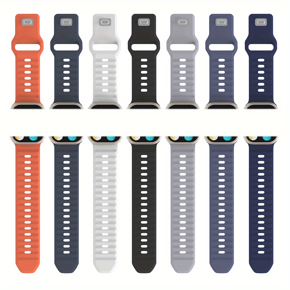 

1pc Silicone Sports Watch Band, Compatible With Iwatch Series 9 8 7 6 5 Se Ultra 2 Ultra, Size: 42/44/45/49mm