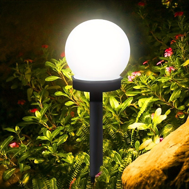 

Solar-powered Led Garden Globe Lights, 3pcs - Cool White, In-ground Spike For Yard, Patio & Pathway Lighting