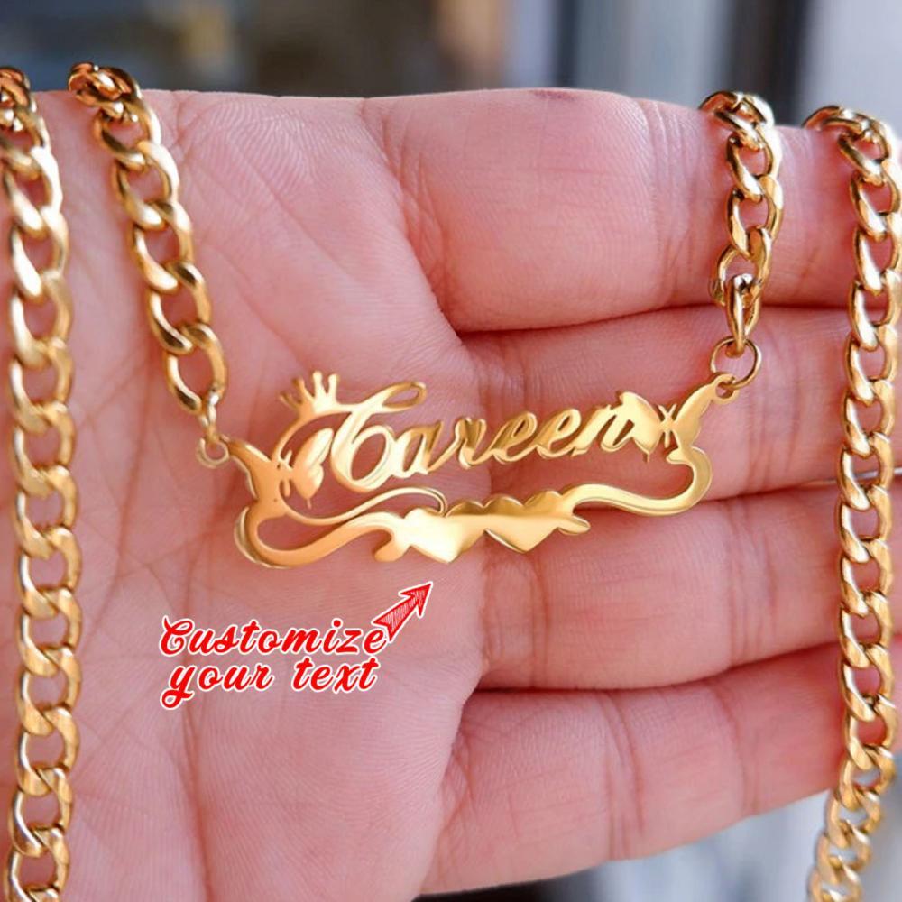 

1pc Personalized Name Necklace Jewelry Bridesmaid Valentine's Day Gift For Birthday For Mom Kids Her Memorial pendant
