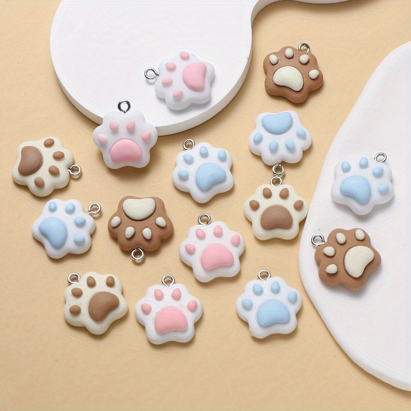 

10pcs Cartoon Simulation Cat Paw Charms Cute Resin Cat Paw Pendants Suitable For Making Beautiful And Cute Necklaces Drop Earrings Bag Pendants Key Pendants Accessories