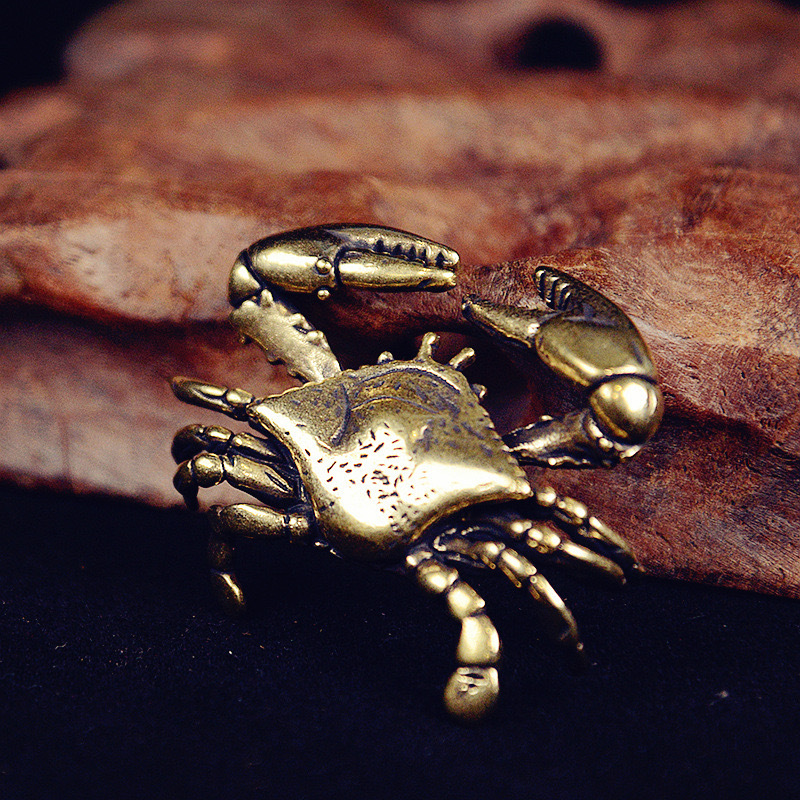 

Brass Crab Figurine With Money - Tabletop Decor, Creative Tea ,