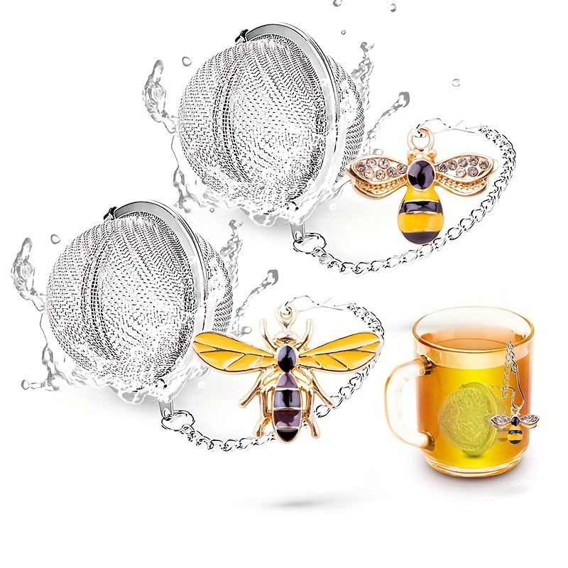 

2pcs, Bee And Spider Tea Infusers, Elegant Stainless Steel Loose Leaf Tea Strainers With Hanging Chain, Durable & Easy To Clean, Perfect Gift For Tea Enthusiasts