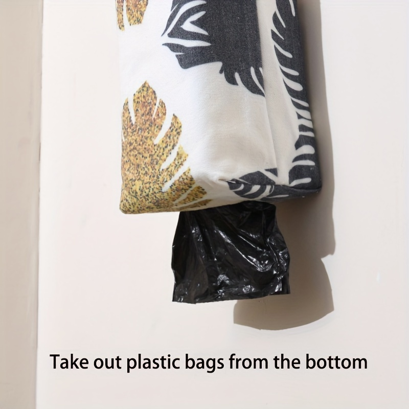 1  wall mounted garbage bag storage bag household   extraction storage bag large capacity garbage bag organizer grocery bag holder dispenser home kitchen accessories details 2