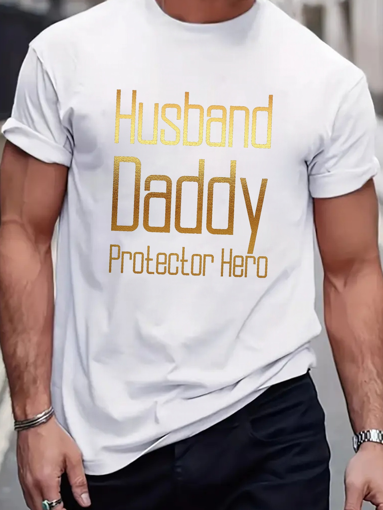 husband daddy protector tee shirt tees men casual Temu Mauritius