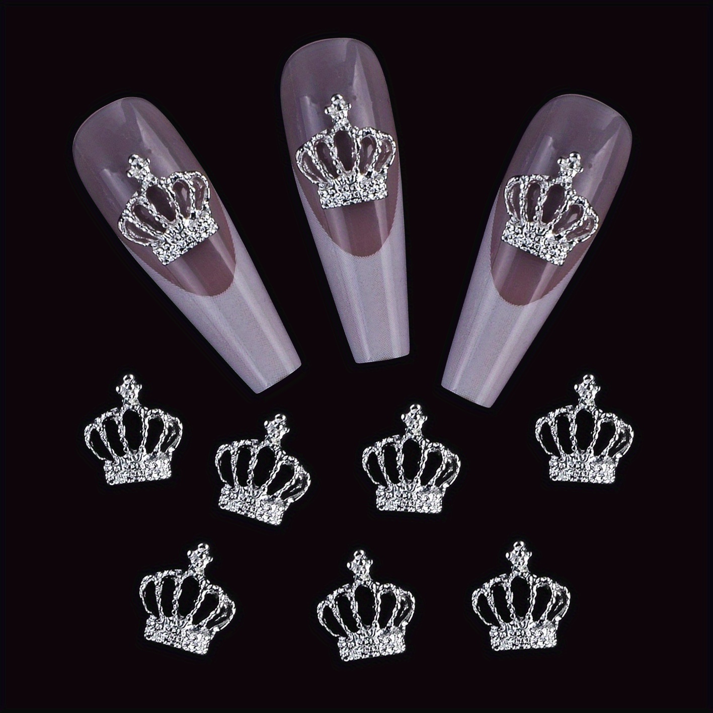 

20pcs 3d Crown Nail Charms, Nail Art Accessories, Nail Art Supplies For Women And Girls, Nail Art Jewelry