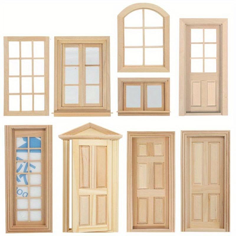 

1:12 Dollhouse Diy Mini Door And Window Raw Materials, Model Accessories Can Be Painted And Colored